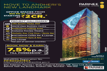 Book now and earn 7.5% per annum till possession at Parinee I in Mumbai